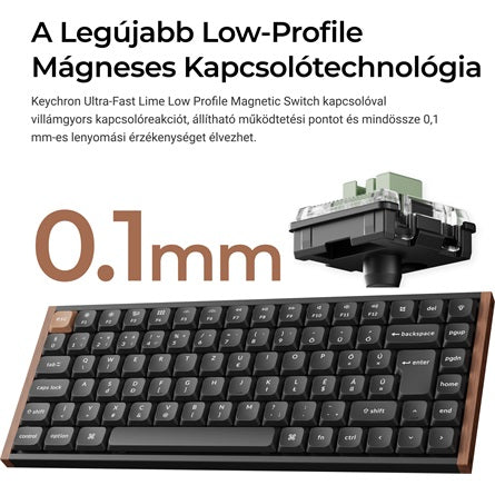Keychron K3 HE Bluetooth / vezeték nélküli magyar Ultra-fast Lime Magnetic mechanikus billentyűzet [ah:97a6138a8e2cc990b162f00d15e8755d7b797fe3fe0106cf9ca728027775da73] [ah-transfer:fe73fb08a2b74d45aa82acb51ab01b70]