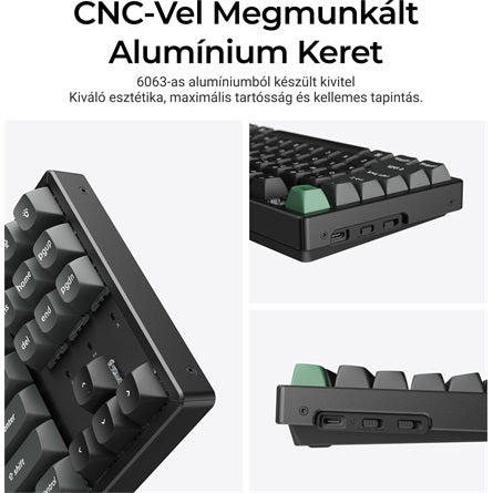 Keychron K8 Ultra 8K Bluetooth / vezeték nélküli magyar Apex Brown mechanikus billentyűzet fekete [ah:046b8f7552e6d64529d887510aedf9a0298a4a97e9a79cedd6315b7cfefc72fd] [ah-transfer:b2ee8913a9d04a37b844097a3b6e0cfa]