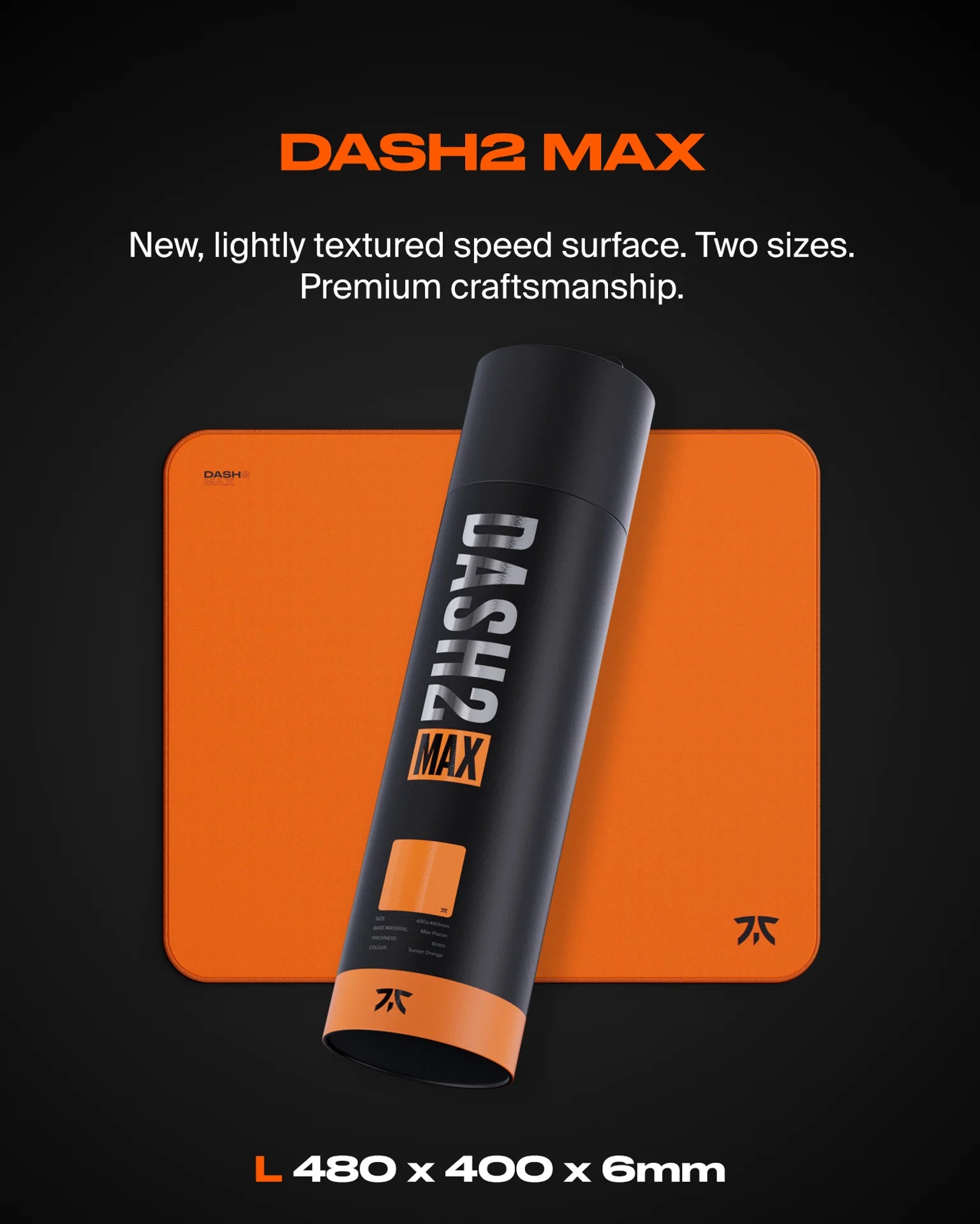 Fnatic Gear Dash2 MAX gaming egérpad sunset orange