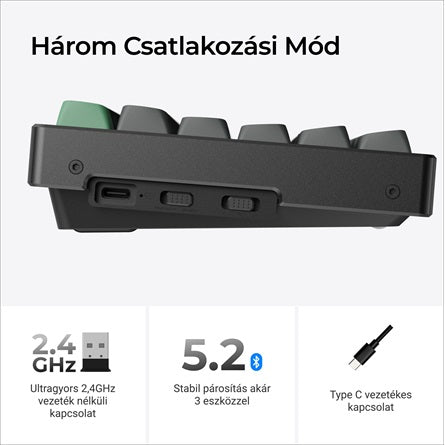 Keychron K8 Ultra 8K Bluetooth / vezeték nélküli magyar Apex Brown mechanikus billentyűzet fekete [ah:228710aecdc4da2abd52ef6a28572f98474f5f475351f06a02a10266b55a39f0] [ah-transfer:3721001f6dcb41d8aa003067e1c28d4f]