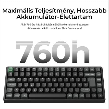 Keychron K2 Ultra 8K Bluetooth / vezeték nélküli magyar Apex Red mechanikus billentyűzet fekete [ah:354b711e84c84ec0f9b44b5d79c320175a83202c55d22485a88a9b76d672759f] [ah-transfer:f74868e37d194a0f9c5b707d1f70fe0d]