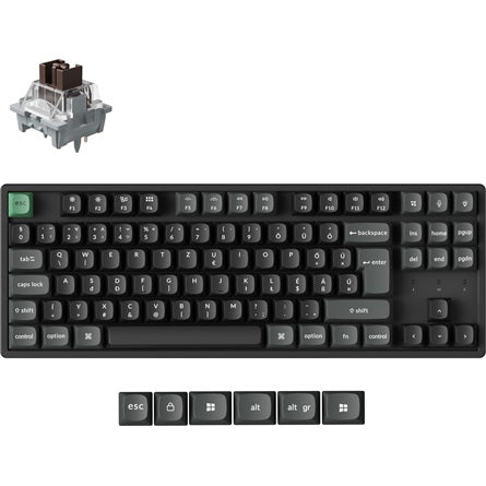 Keychron K8 Ultra 8K Bluetooth / vezeték nélküli magyar Apex Brown mechanikus billentyűzet fekete [ah:50cbb4d853b326141c0bcd6429c05db6af0318e56c2c25c428417294734622f1] [ah-transfer:99a9e95dc6e54aa8a1613dbf414b224b]