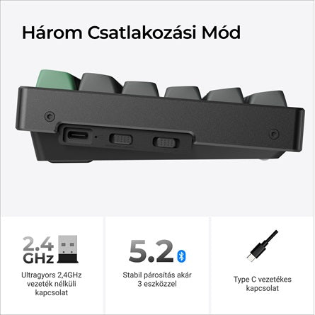 Keychron K2 Ultra 8K Bluetooth / vezeték nélküli magyar Apex Red mechanikus billentyűzet fekete [ah:5762274e5f5b8505d1b77d88e55b1ae67aab96b009cd1a191a559c19b7f45456] [ah-transfer:fc114d914eef469aafb3d2b2ec90f2ce]