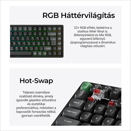 Keychron K2 Ultra 8K Bluetooth / vezeték nélküli magyar Apex Red mechanikus billentyűzet fekete [ah:6cf5ec81a734b493449a6f7c3dd7925cb9528ff2b2e18ab04228462e00717e2d] [ah-transfer:779fca9077394ddfb14ffc7a34335ff6]
