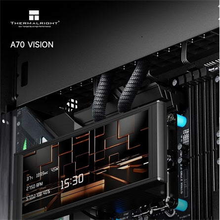 Thermalright A70 VISION ablakos Mid Tower számítógépház, fekete, tápegység nélkül [ah:73eb75a38f64563c197477bfdefdfe312ffbeaf33d15a00db81c913256fc64f0] [ah-transfer:52bad61b31bc447e9b37bb446222db0d]