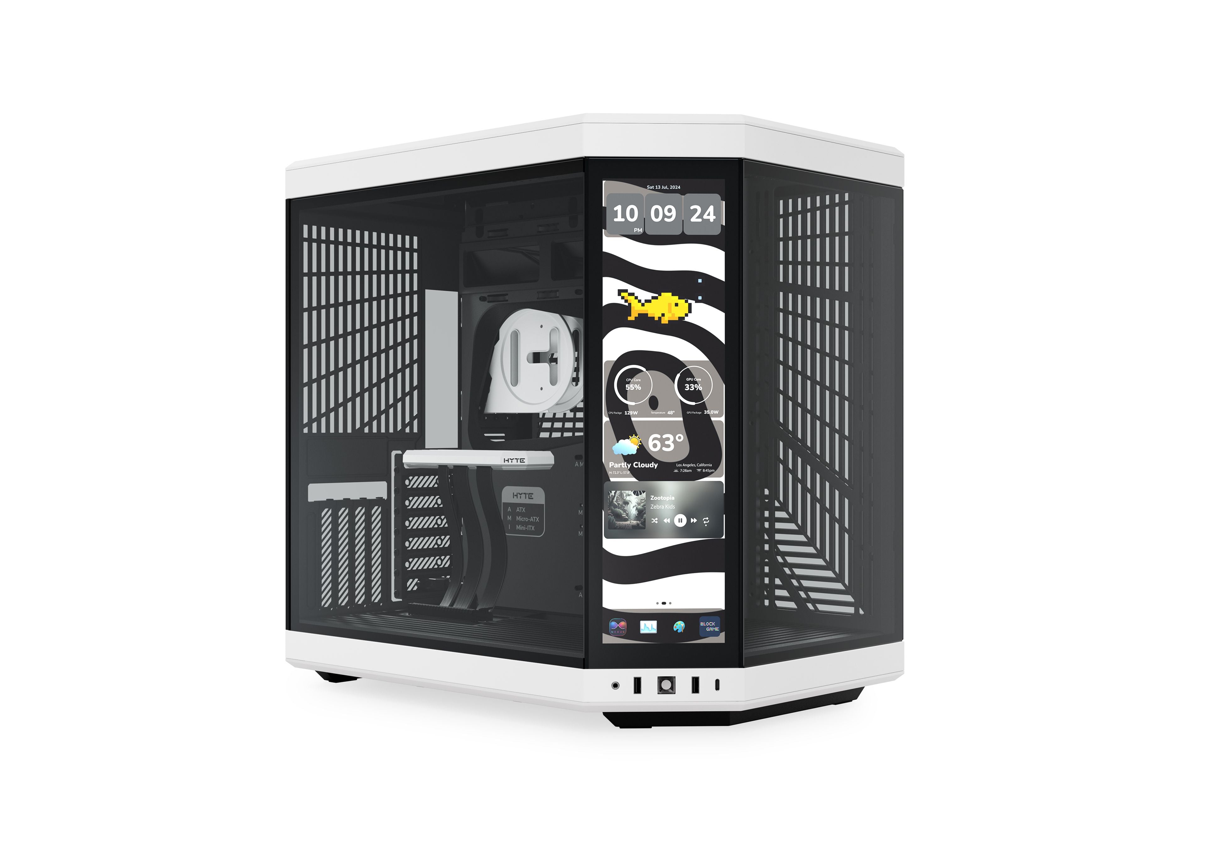 HYTE Y70 Touch Infinite táp nélküli ablakos Mid Tower számítógépház