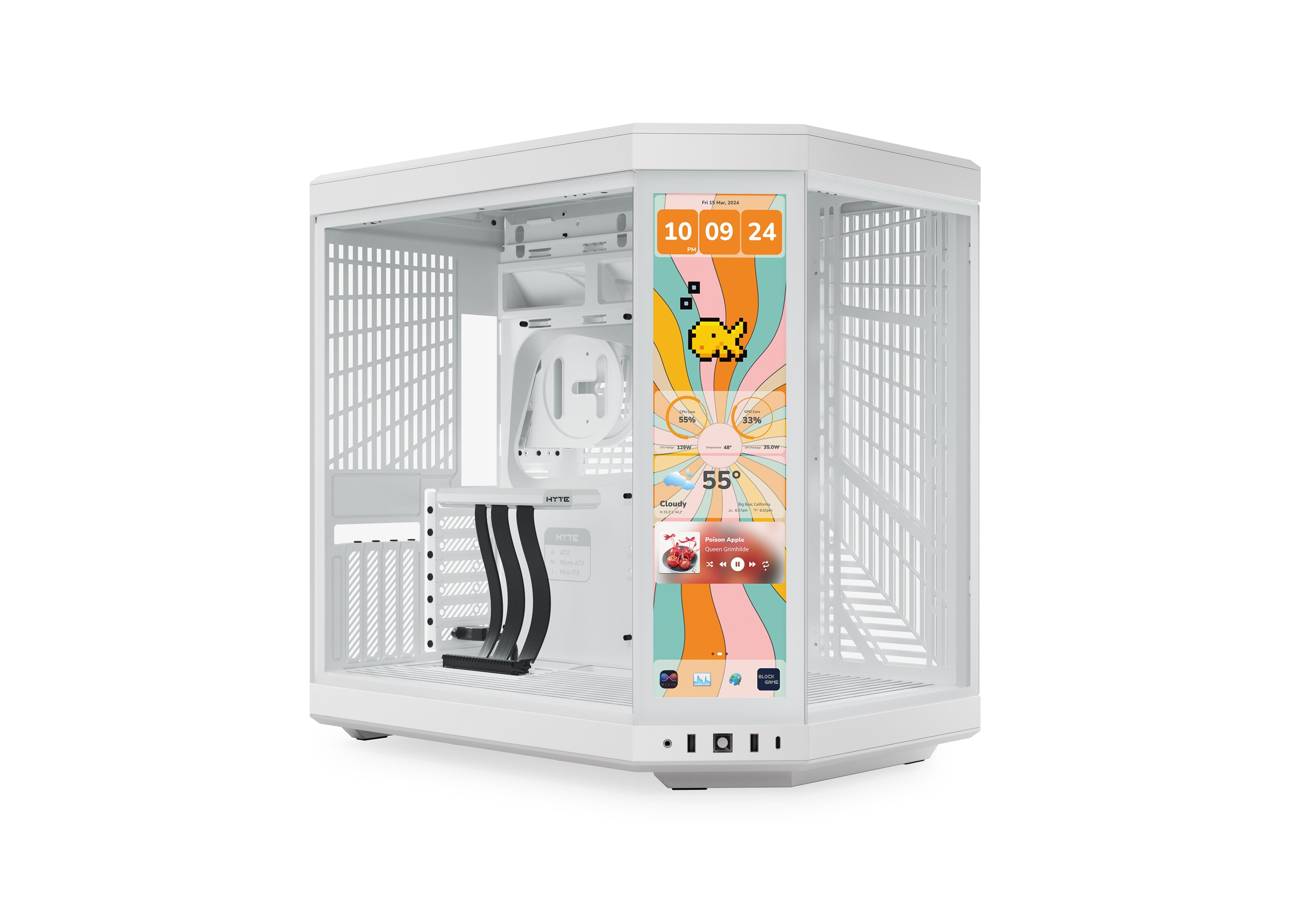 HYTE Y70 Touch Infinite táp nélküli ablakos Mid Tower számítógépház