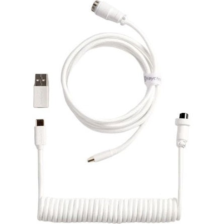 Keychron Coiled Aviator 8K USB-C -> 5-Pin (GX12) M/F adatkábel 1.7m fehér +A-C típusú adapter [ah:847abc5d9a095420ceea89edf456f807b461e639fc4d550b14afb8e144012363] [ah-transfer:9e97454d28ca47bcb547bf2cc5935fe7]