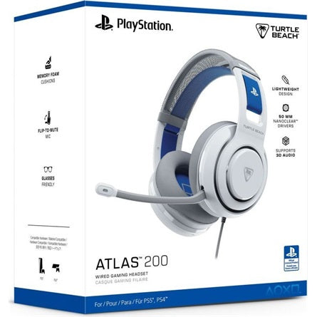 Turtle Beach Atlas 200 gamer headset PlayStation konzolhoz, fehér [ah:902ff2fddf28d353bb62cf239b2280546eeb73eed770ccc1c95087145f346462] [ah-transfer:47a93c8409814214a1a265fb775ae134]