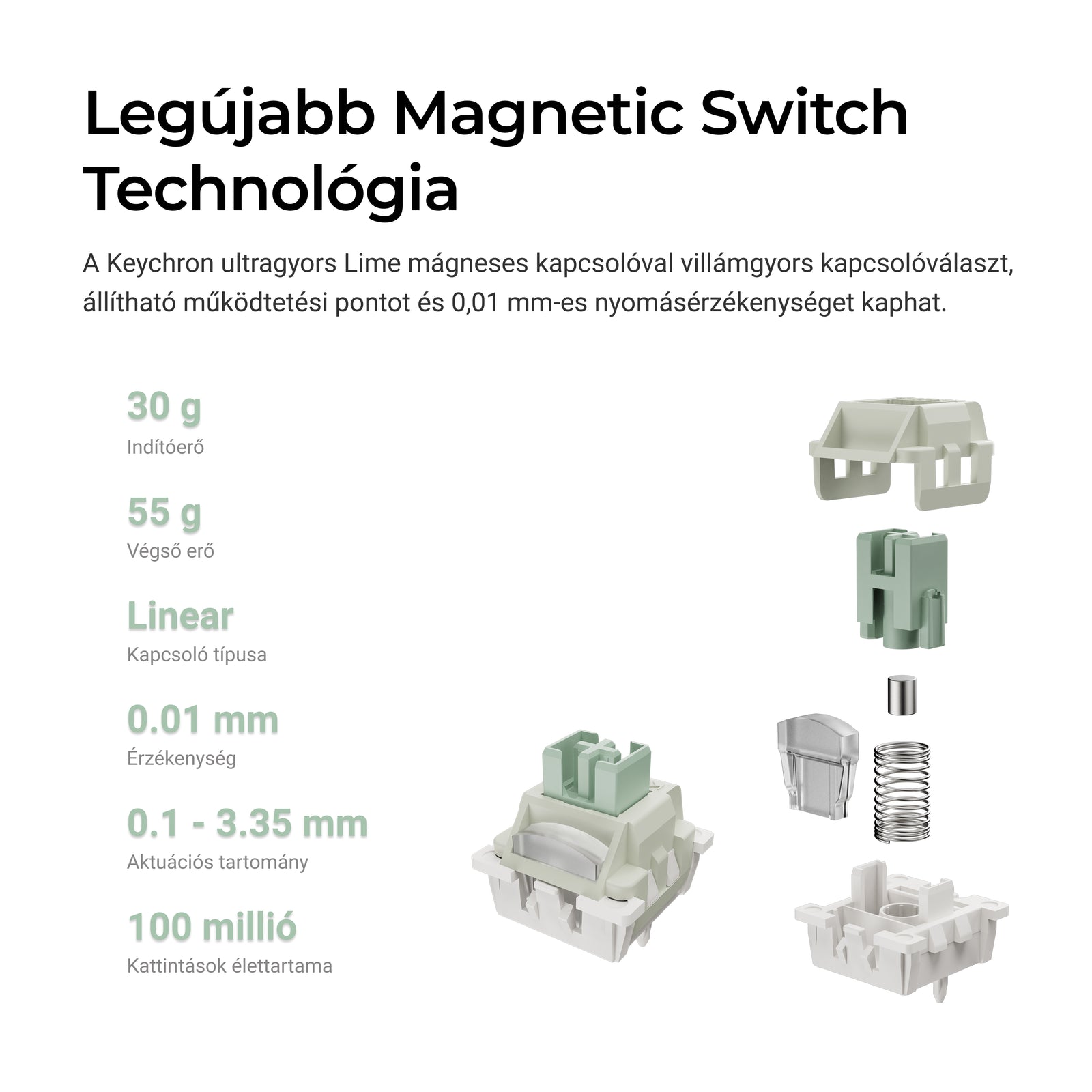 Keychron J5 HE Ultra - vezeték nélküli mechanikus billentyűzet - ISO HU