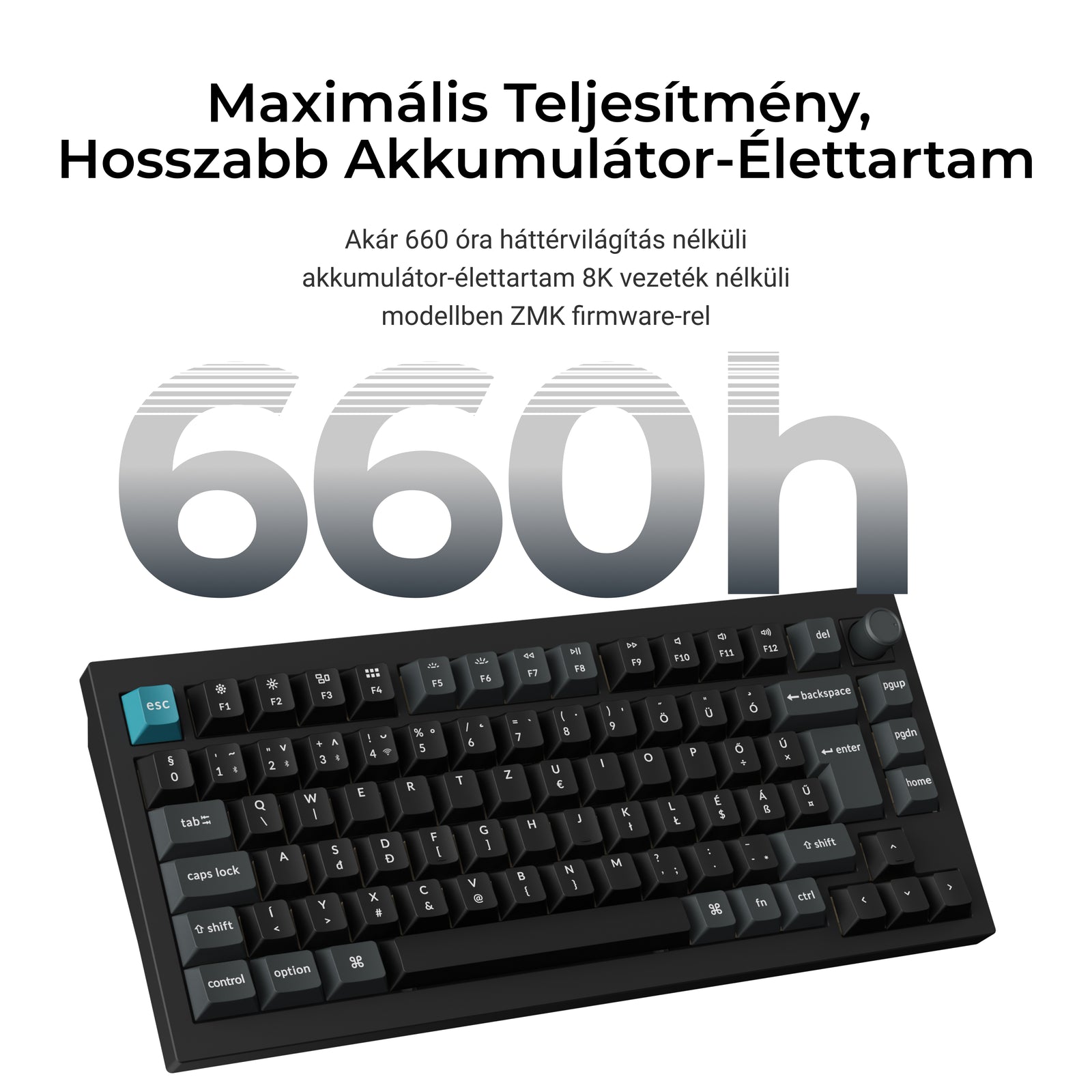 Keychron Q1 Ultra 8K - vezeték nélküli mechanikus billentyűzet - ISO HU