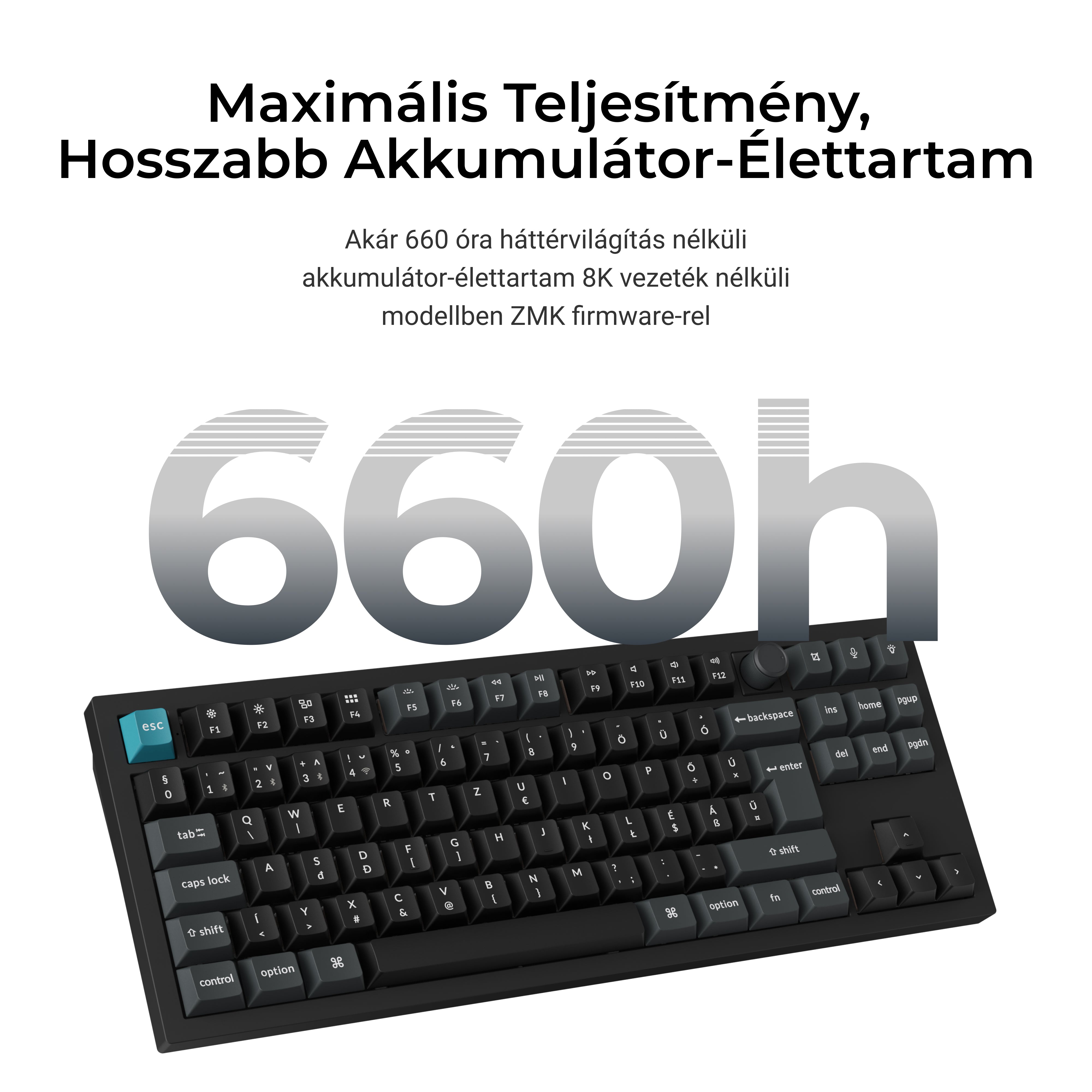 Keychron Q3 Ultra 8K - vezeték nélküli mechanikus billentyűzet - ISO HU