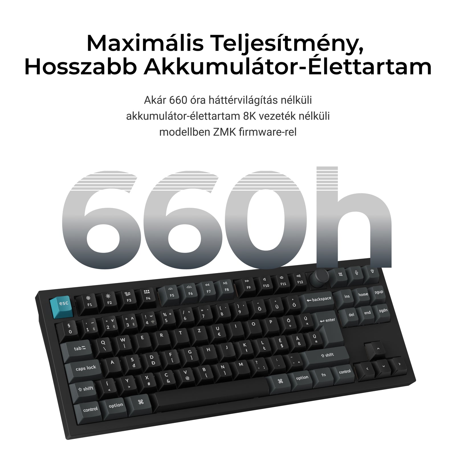 Keychron Q3 Ultra 8K - vezeték nélküli mechanikus billentyűzet - ISO HU