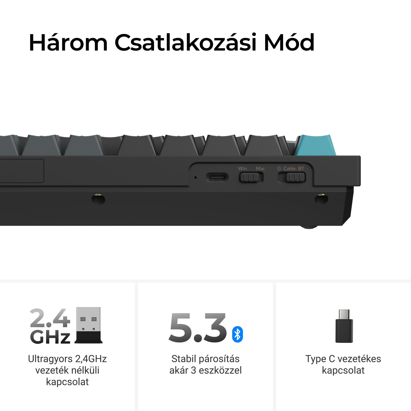 Keychron Q3 Ultra 8K - vezeték nélküli mechanikus billentyűzet - ISO HU