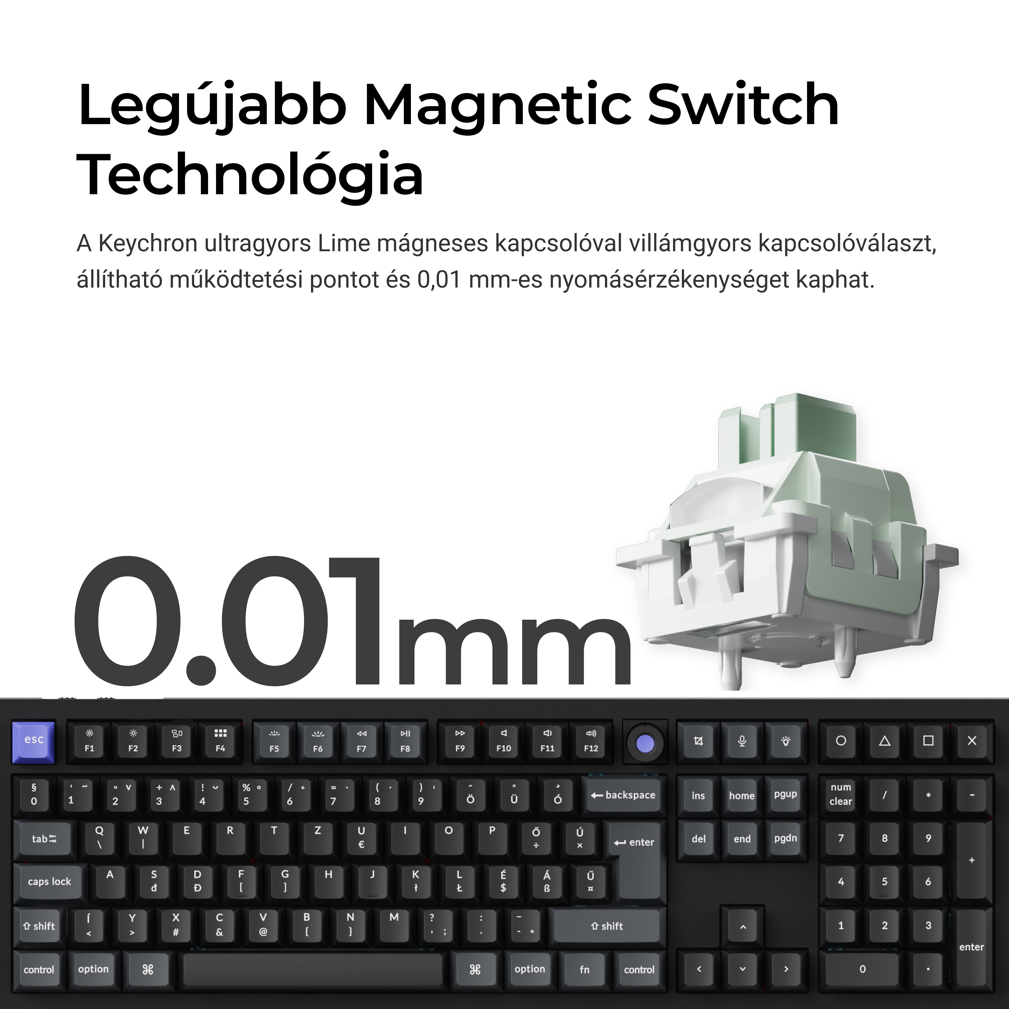 Keychron Q6 HE 8K - vezeték nélküli mechanikus billentyűzet - ISO HU