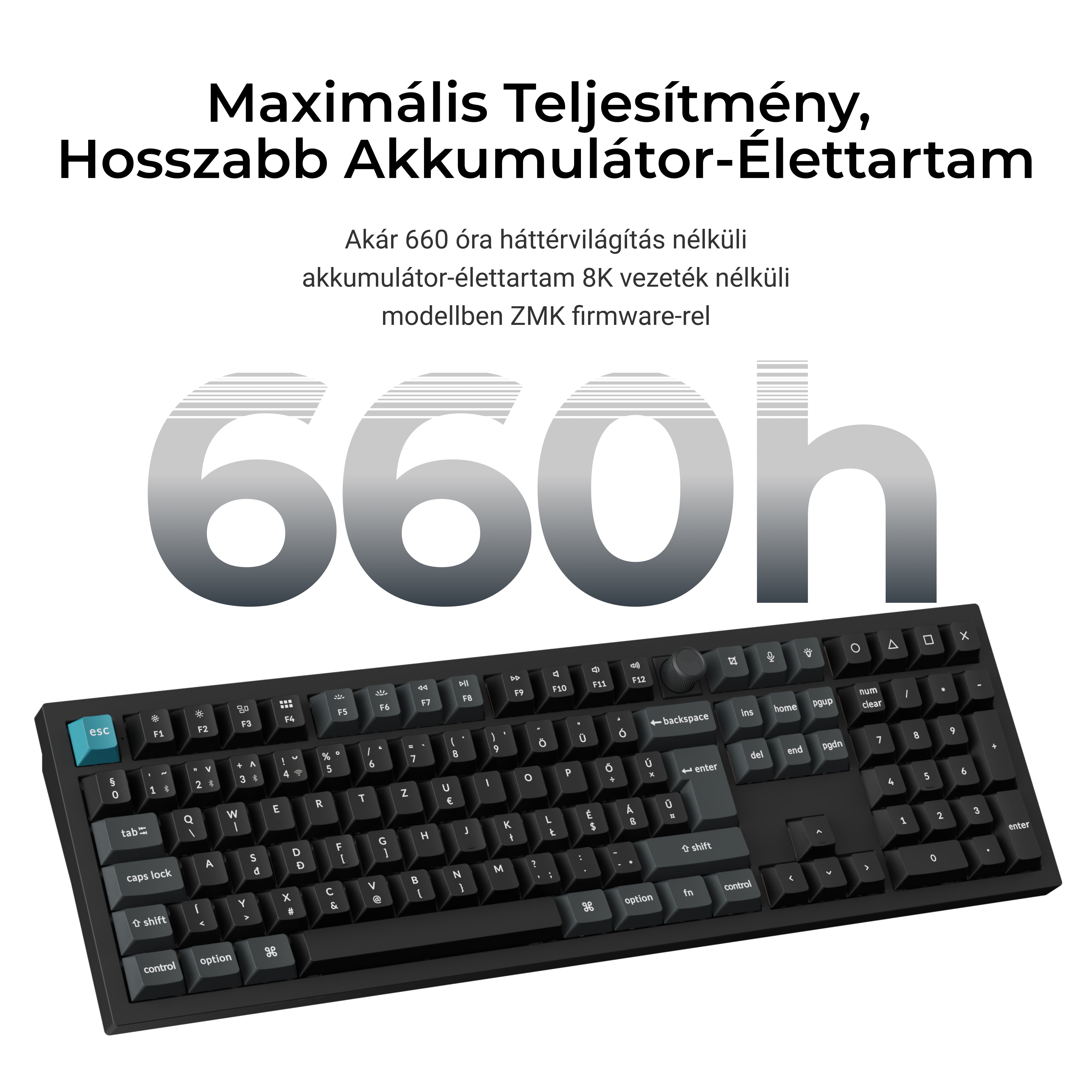 Keychron Q6 Ultra 8K - vezeték nélküli mechanikus billentyűzet - ISO HU