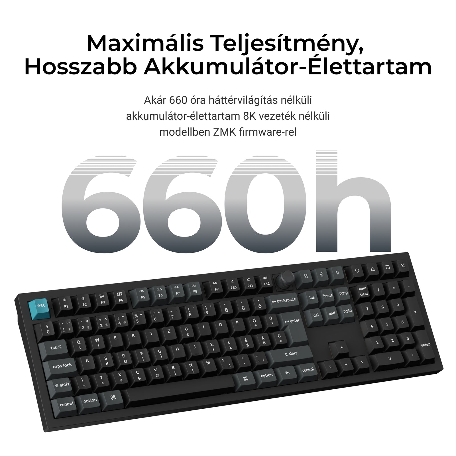 Keychron Q6 Ultra 8K - vezeték nélküli mechanikus billentyűzet - ISO HU