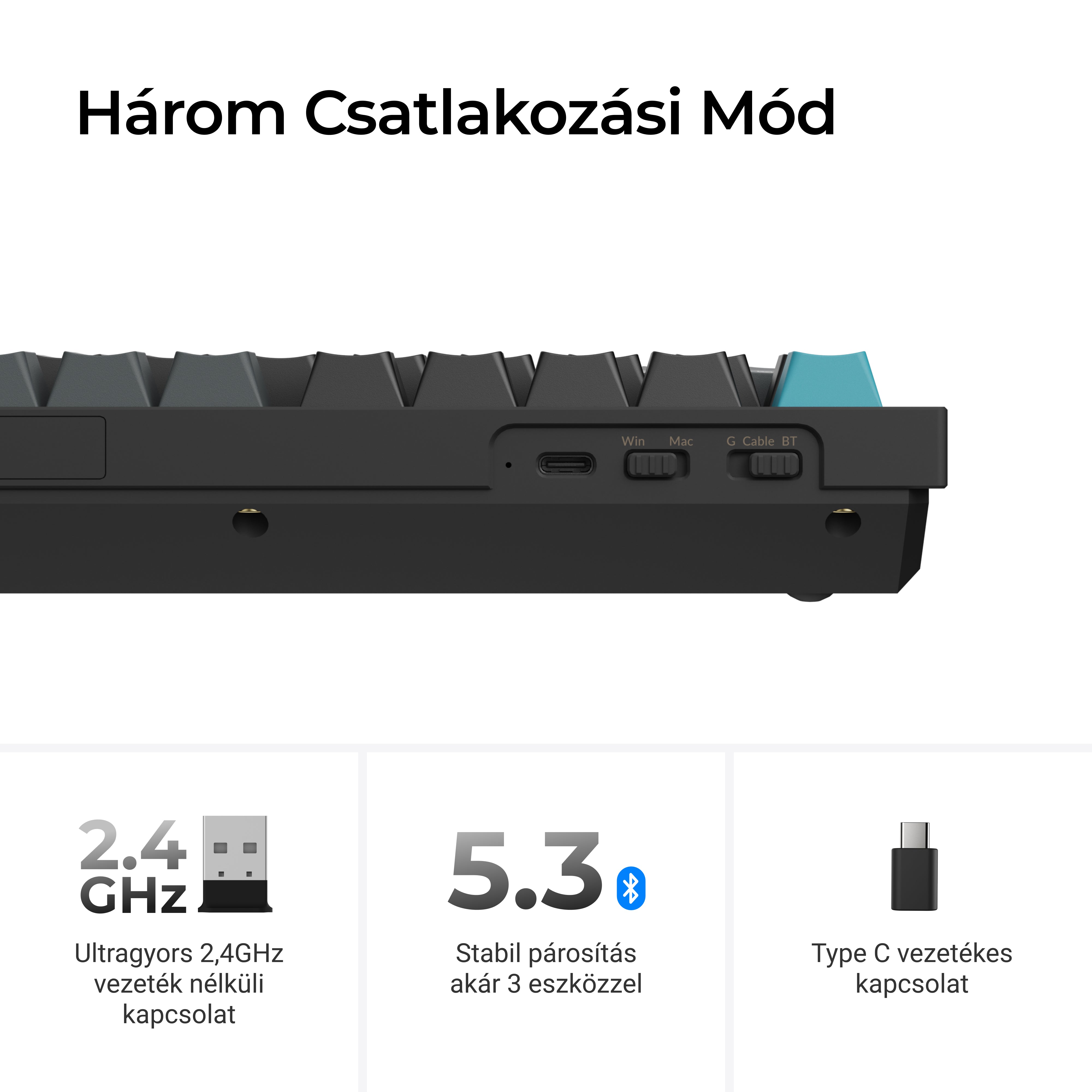 Keychron Q6 Ultra 8K - vezeték nélküli mechanikus billentyűzet - ISO HU