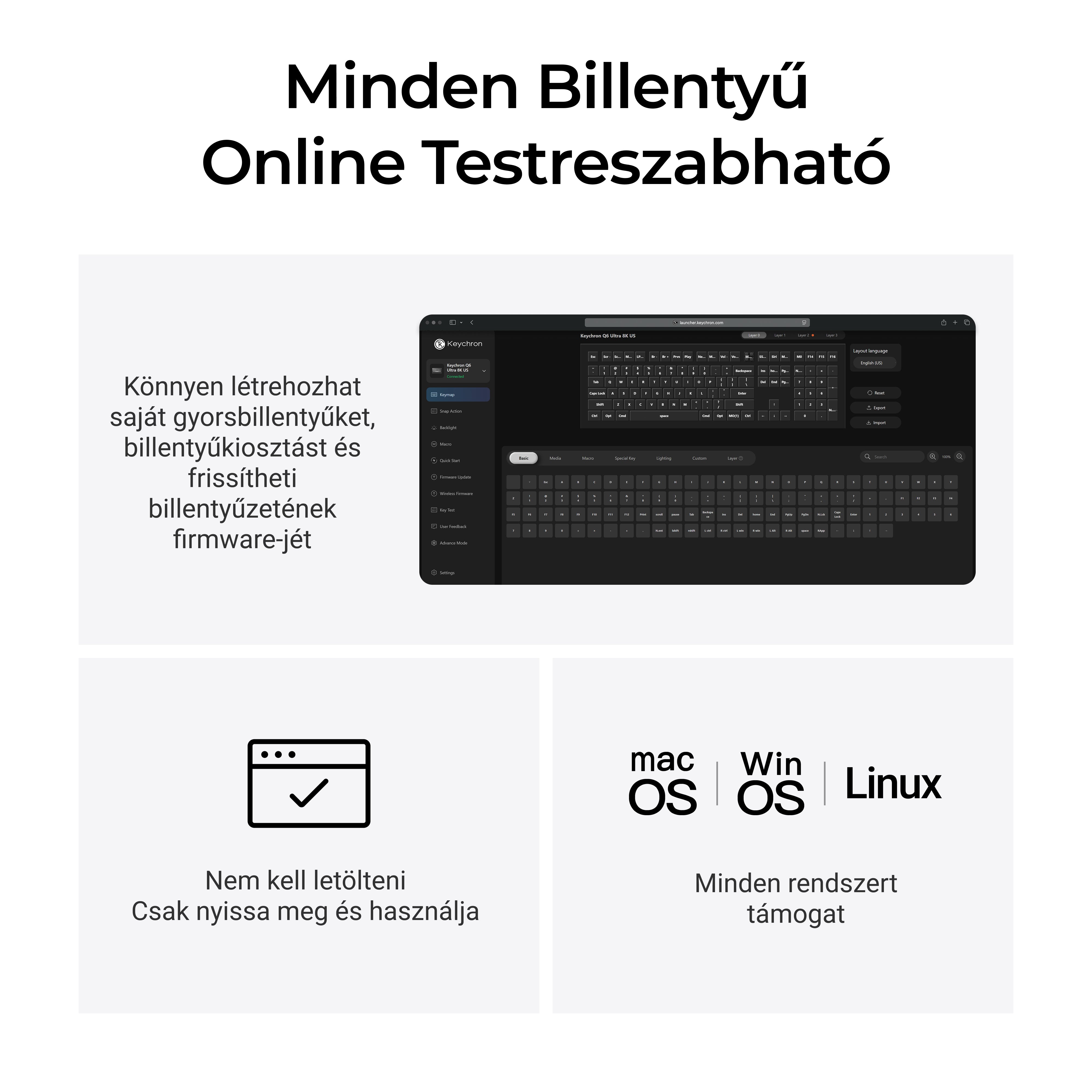 Keychron Q6 Ultra 8K - vezeték nélküli mechanikus billentyűzet - ISO HU