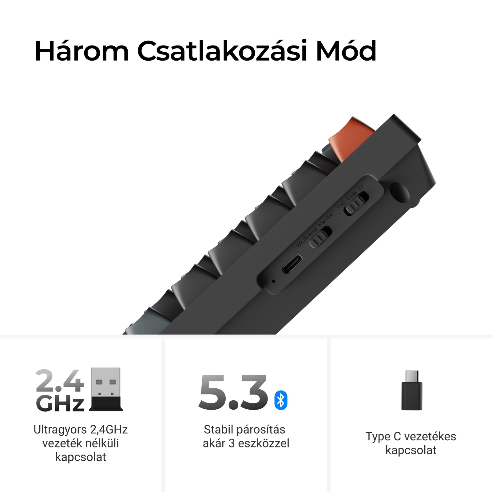 Keychron V6 Ultra 8K mechanikus billentyűzet - ISO-HU