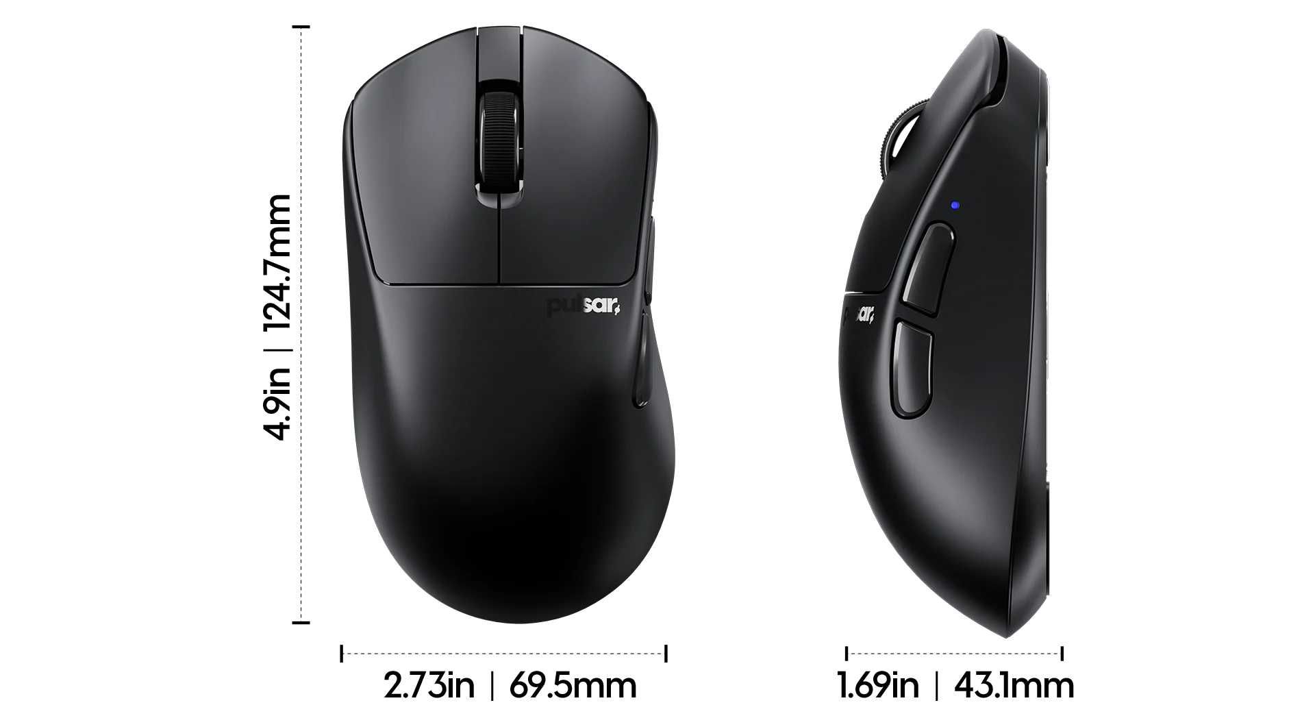 Pulsar X3 LHD Size2 optikai vezeték nélküli gaming egér
