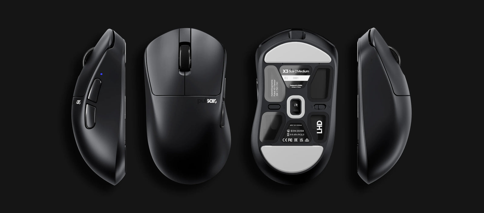 Pulsar X3 LHD Size2 optikai vezeték nélküli gaming egér