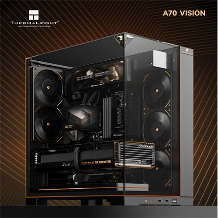 Thermalright A70 VISION ablakos Mid Tower számítógépház, fekete, tápegység nélkül [ah:b234911cc73520e20590d188c3eefe5c306dfbc17d386c92aef151cde9a993b8] [ah-transfer:11b022a2ff4940a3be1b085b326b10dc]