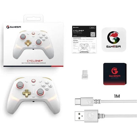 GameSir Cyclone 2 Multiplatform Bundle Bluetooth / USB / vezeték nélküli gamepad +dokkoló fehér [ah:c1f69ea1443ab99af6d02805bff8bc03647e51c5aecf29671180116c4a544532] [ah-transfer:aa84b99a996c441ba833f0e79abe1114]
