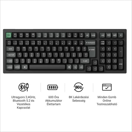 Keychron K4 Ultra 8K Bluetooth / vezeték nélküli magyar Apex Brown mechanikus billentyűzet fekete [ah:dc16c19debd91e3b9dbeb009f5a4ad2d25d3548fd009bb46f04f5aa7dd542a3d] [ah-transfer:fc4043488ca249ee9c59ed4c4c47c805]