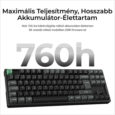 Keychron K8 Ultra 8K Bluetooth / vezeték nélküli magyar Apex Brown mechanikus billentyűzet fekete [ah:f714e584e94b39855d3c6066745a00cccadc5ffaa611346cadeb83763cedca4b] [ah-transfer:add29c432d764166be1ecafaa8884256]